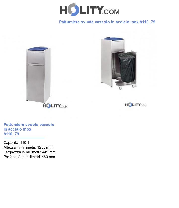 Pattumiera svuota vassoio in acciaio inox h110_79