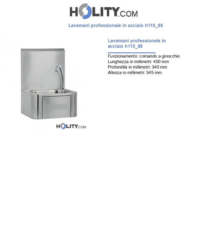 Lavamani professionale in acciaio h110_88