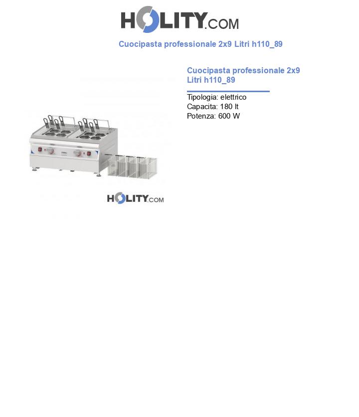 Cuocipasta professionale 2x9 Litri h110_89