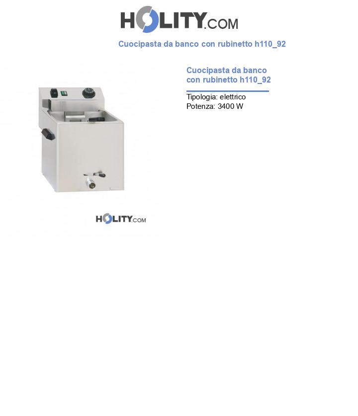 Cuocipasta da banco con rubinetto h110_92