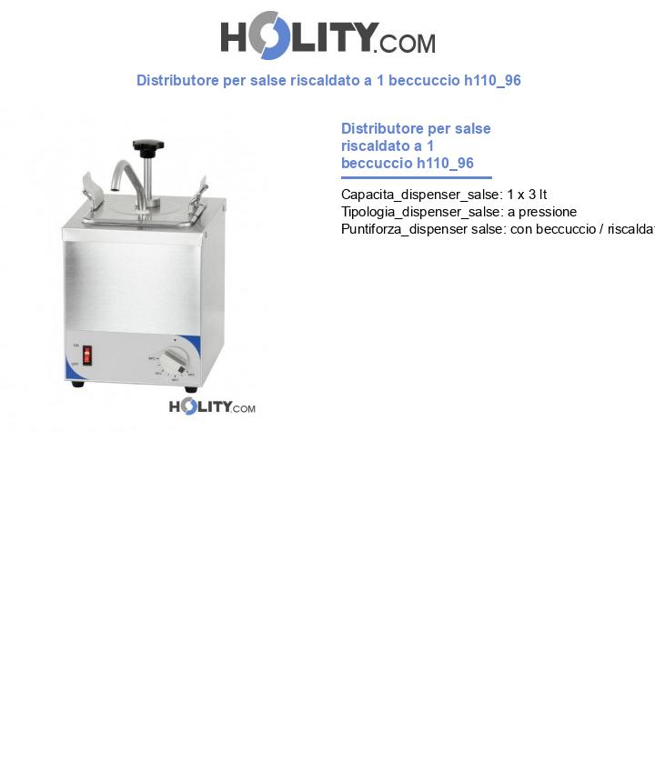 Distributore per salse riscaldato a 1 beccuccio h110_96