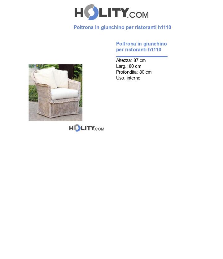 Poltrona in giunchino per ristoranti h1110
