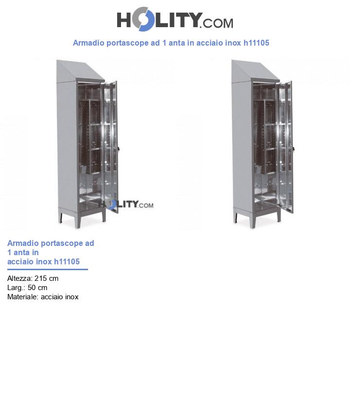 Armadio portascope ad 1 anta in acciaio inox h11105
