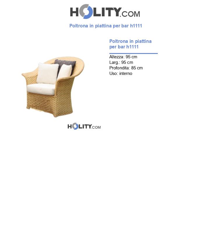 Poltrona in piattina per bar h1111