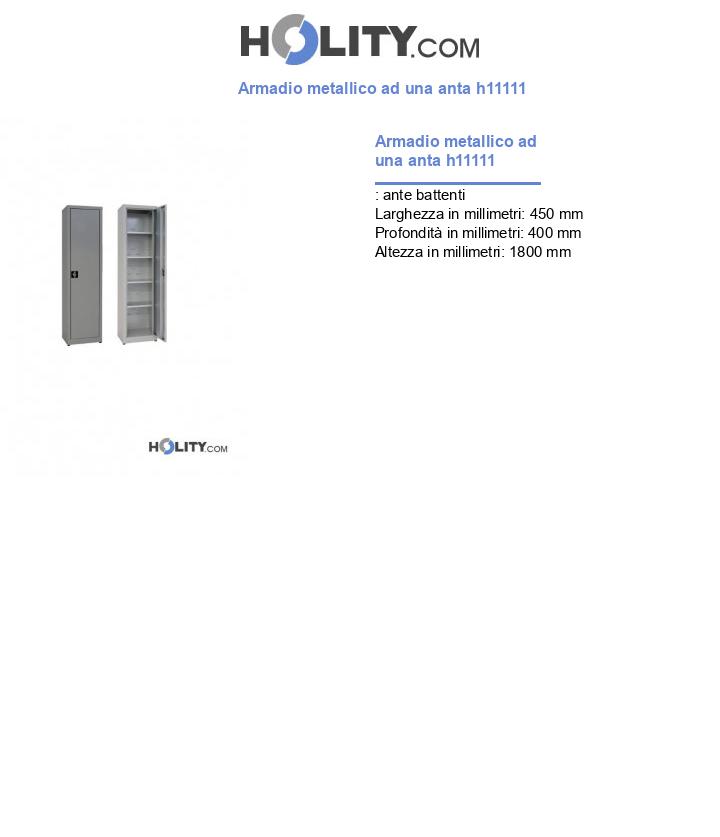 Armadio metallico ad una anta h11111