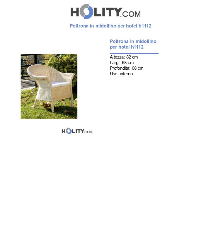 Poltrona in midollino per hotel h1112