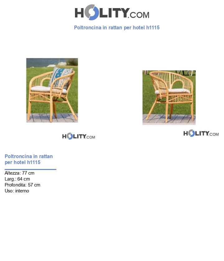 Poltroncina in rattan per hotel h1115