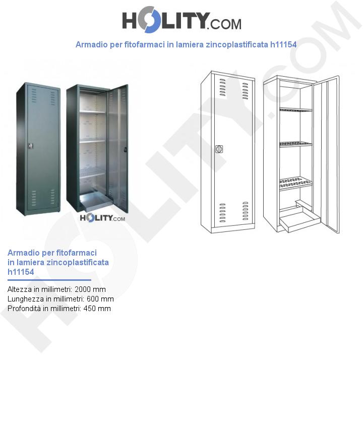 Armadio per fitofarmaci in lamiera zincoplastificata h11154