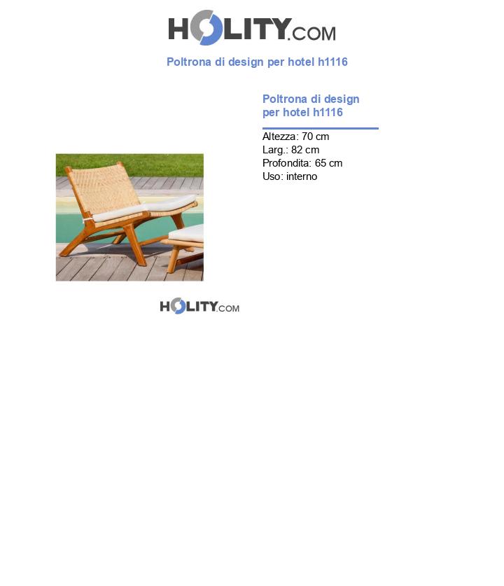 Poltrona di design per hotel h1116