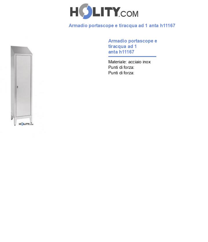 Armadio portascope e tiracqua ad 1 anta h11167
