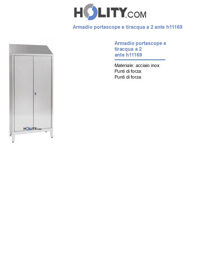 Armadio portascope e tiracqua a 2 ante h11169