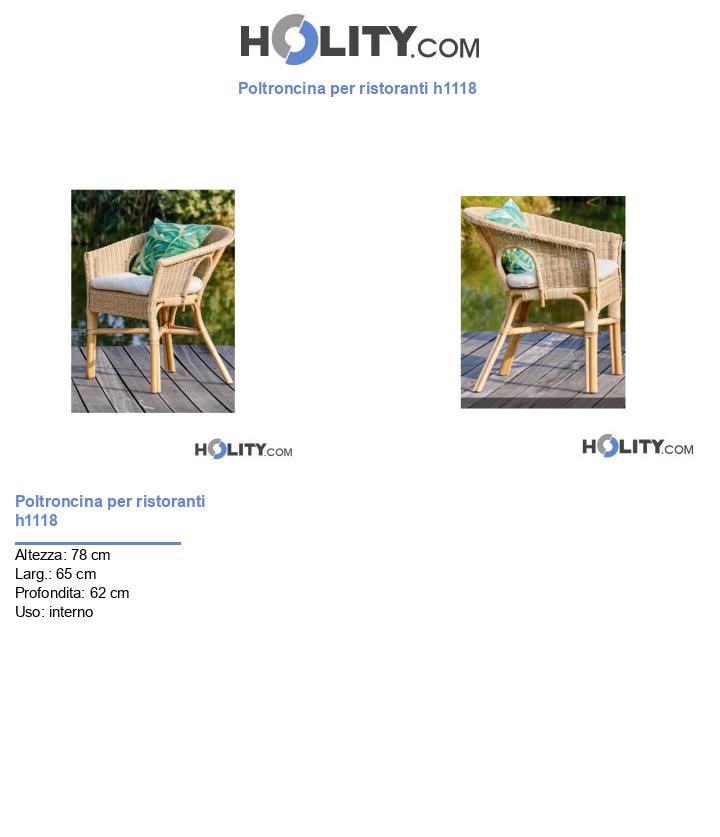 Poltroncina per ristoranti h1118
