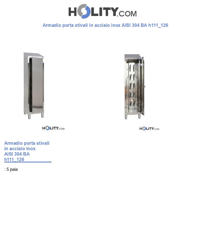 Armadio porta stivali in acciaio inox AISI 304 BA h111_126