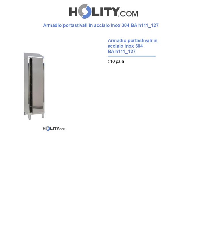 Armadio portastivali in acciaio inox 304 BA h111_127