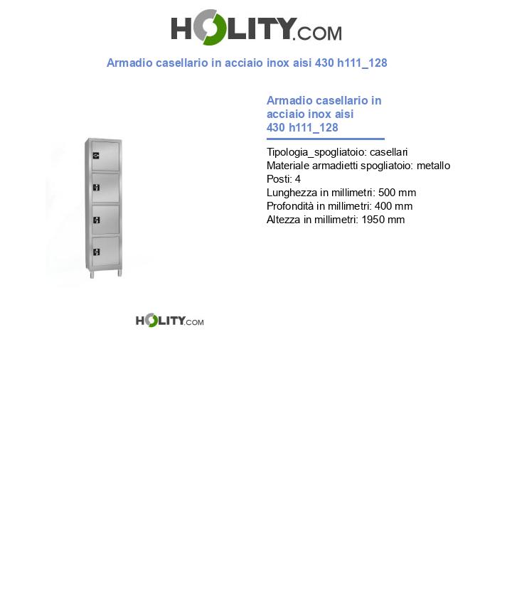 Armadio casellario in acciaio inox aisi 430 h111_128
