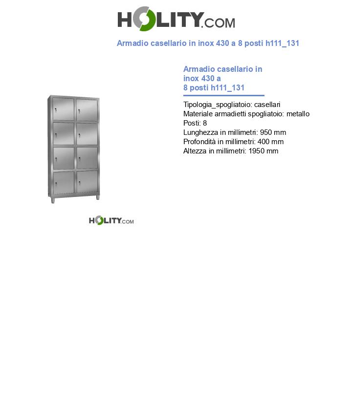 Armadio casellario in inox 430 a 8 posti h111_131