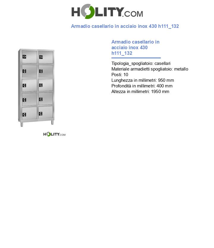 Armadio casellario in acciaio inox 430 h111_132