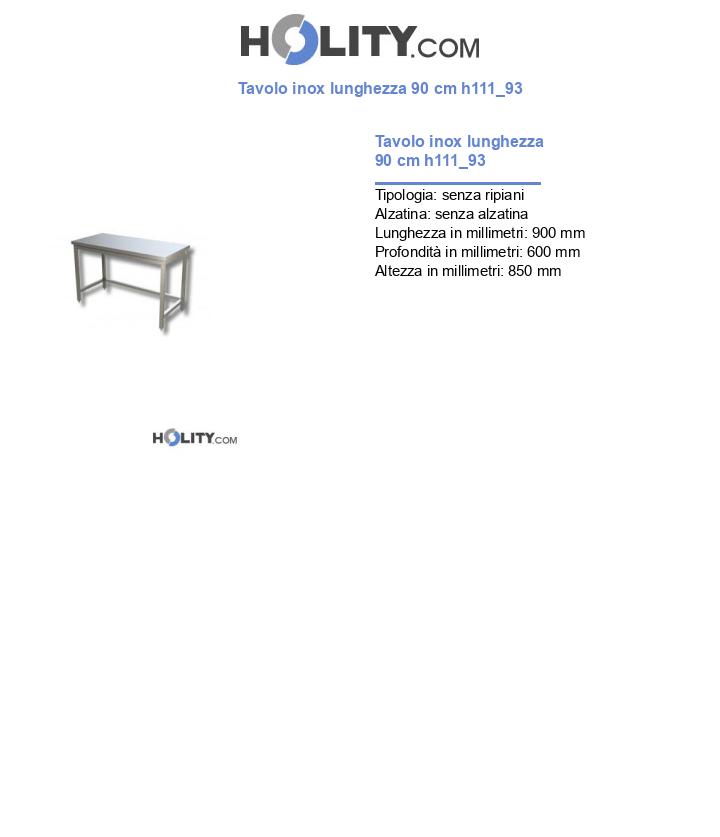 Tavolo inox lunghezza 90 cm h111_93