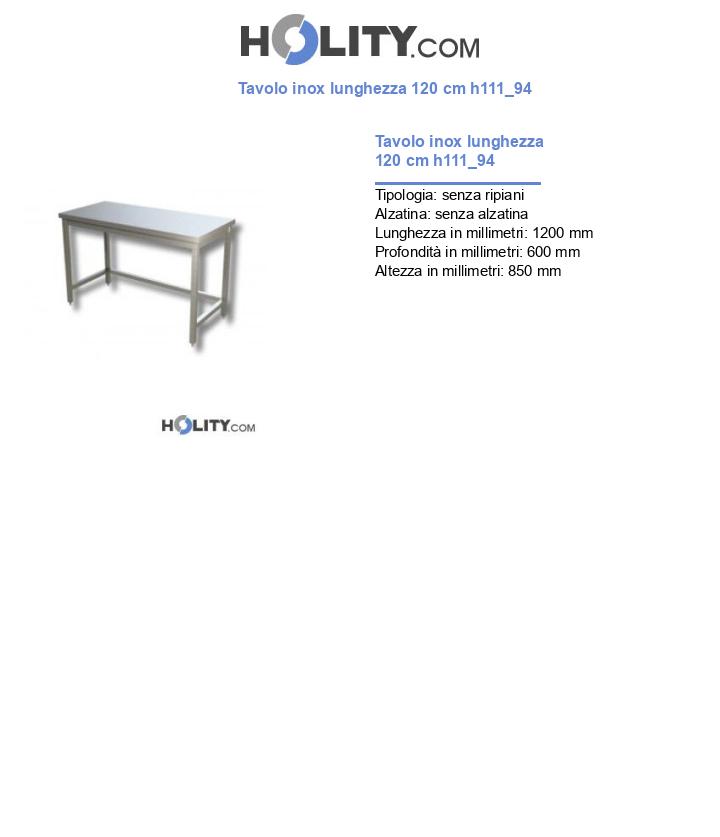 Tavolo inox lunghezza 120 cm h111_94