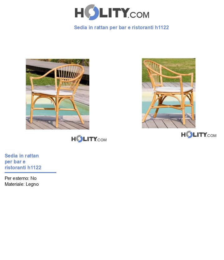 Sedia in rattan per bar e ristoranti h1122