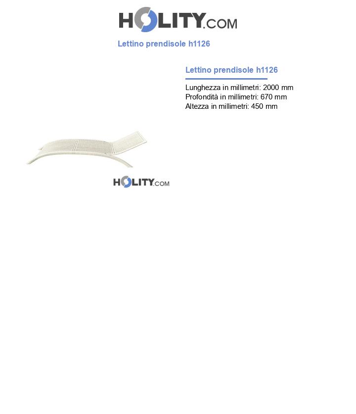 Lettino prendisole h1126