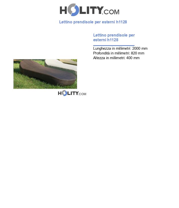 Lettino prendisole per esterni h1128