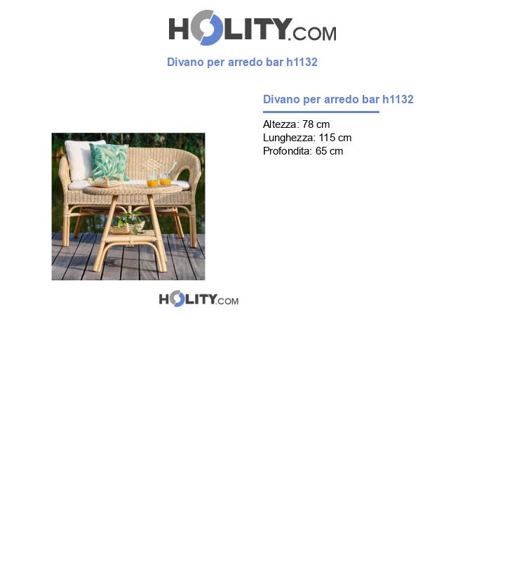 Divano per arredo bar h1132