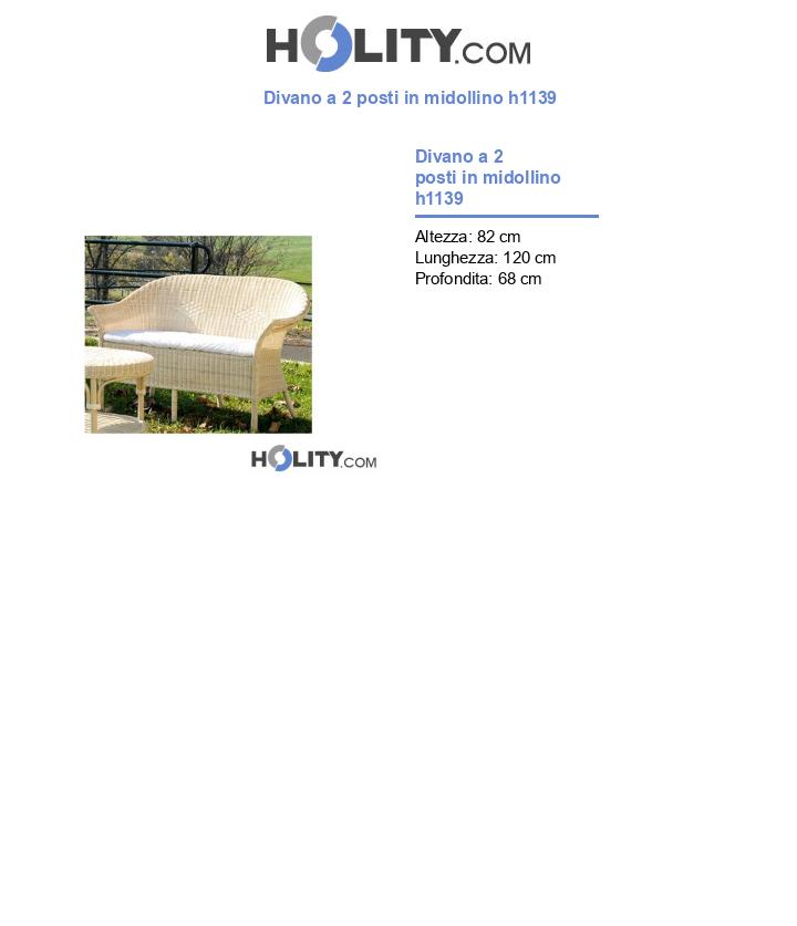 Divano a 2 posti in midollino h1139