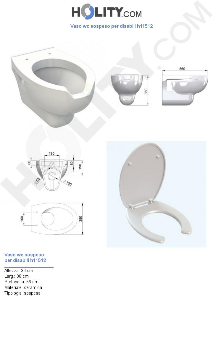 Vaso wc sospeso per disabili h11512