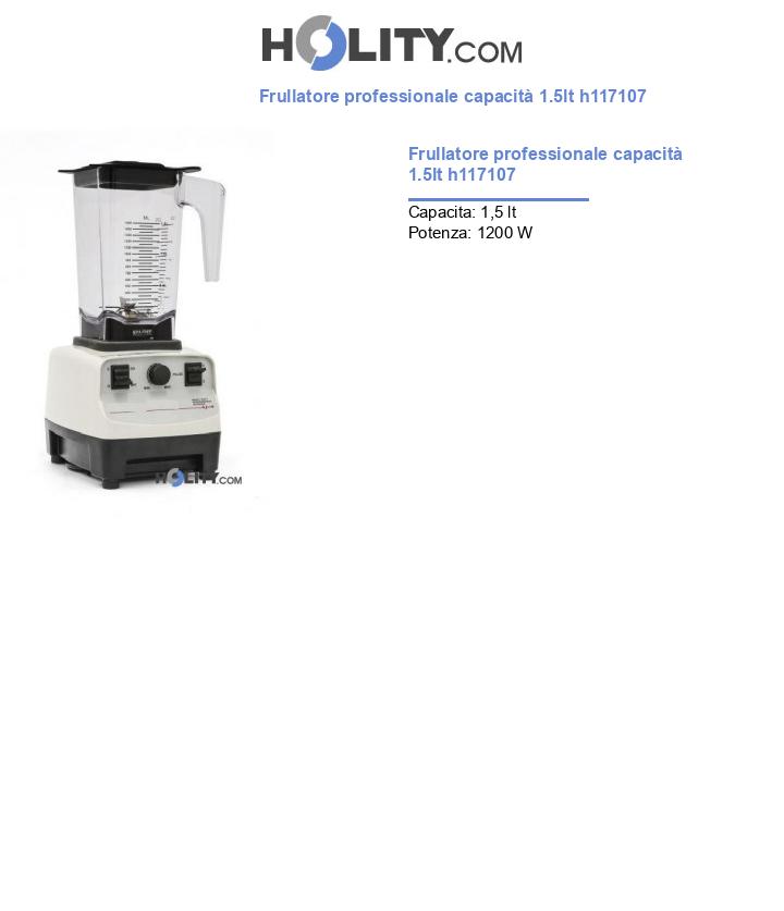 Frullatore professionale capacità 1.5lt h117107