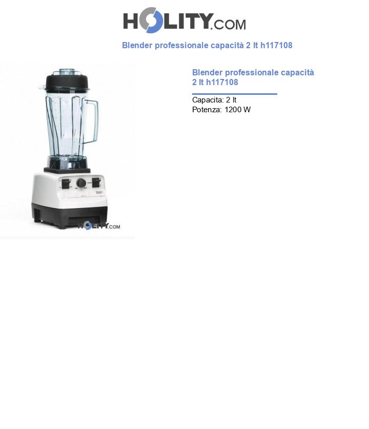 Blender professionale capacità 2 lt h117108