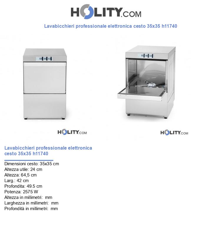 Lavabicchieri professionale elettronica cesto 35x35 h11740