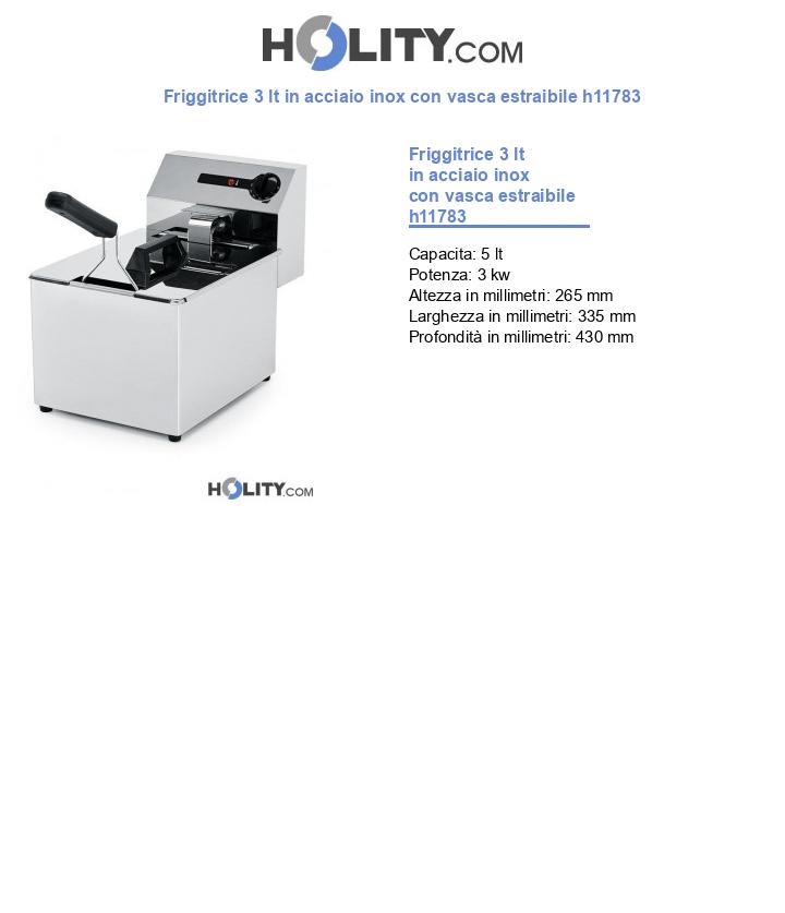 Friggitrice 5 lt in acciaio inox h11783