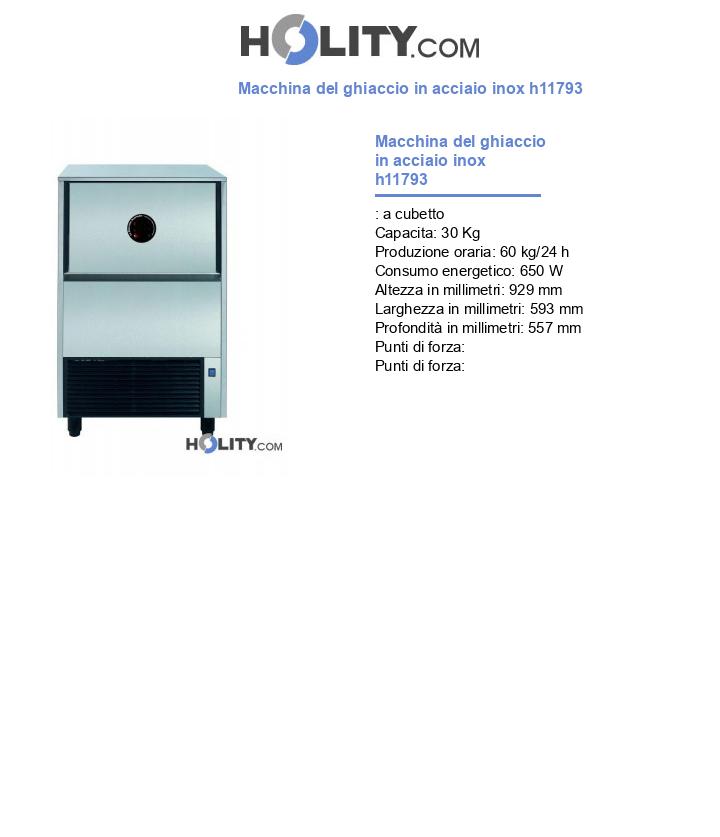 Macchina del ghiaccio in acciaio inox h11793