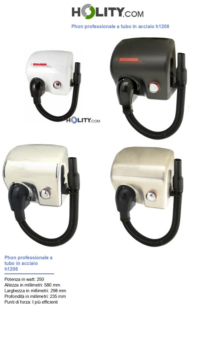 Phon professionale a tubo in acciaio h1208