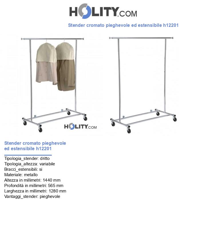 Stender cromato pieghevole ed estensibile h12201