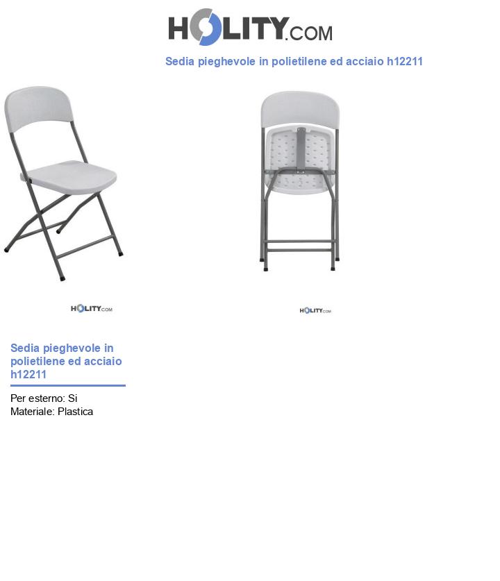 Sedia pieghevole in polietilene ed acciaio h12211