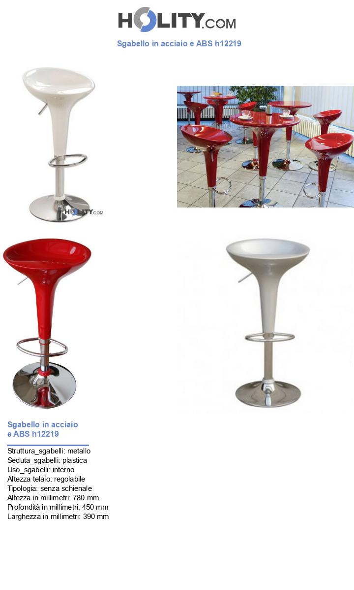 Sgabello in acciaio e ABS h12219