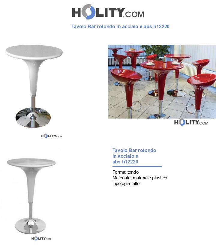 Tavolo Bar rotondo in acciaio e abs h12220