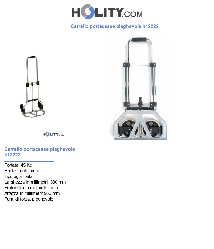 Carrello portacasse pieghevole h12222