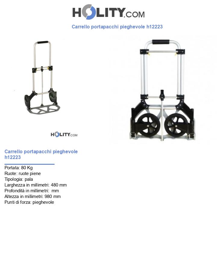 Carrello portapacchi pieghevole h12223
