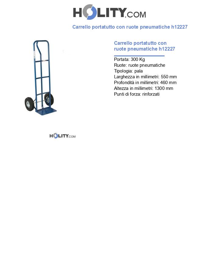 Carrello portatutto con ruote pneumatiche h12227