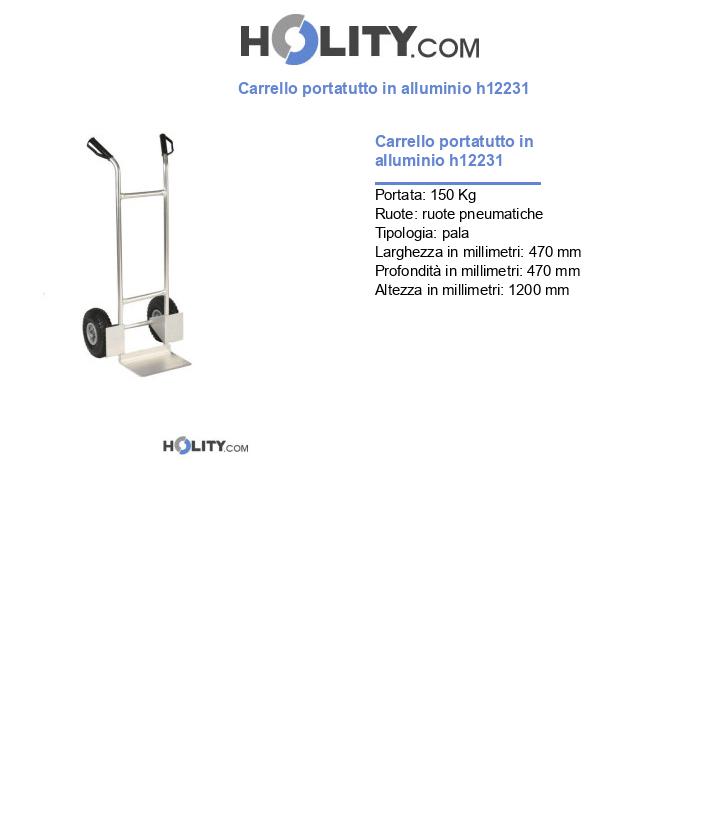 Carrello portatutto in alluminio h12231