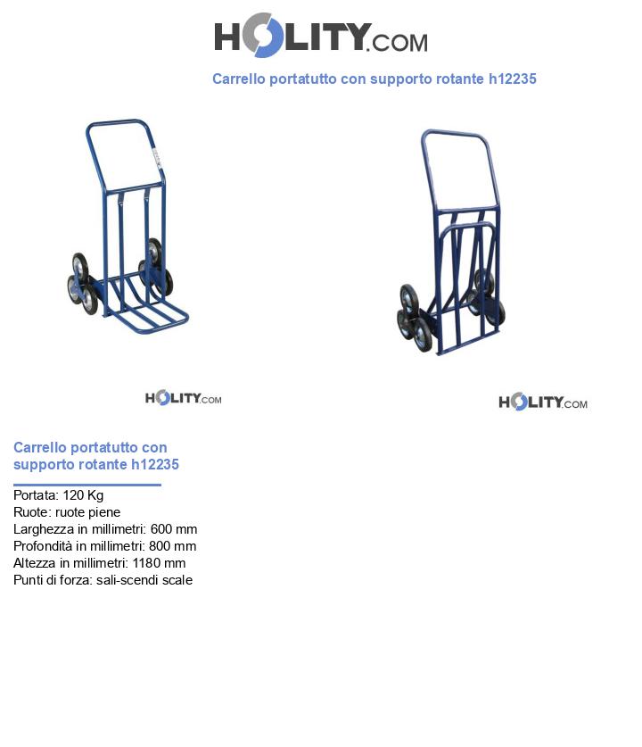 Carrello portatutto con supporto rotante h12235