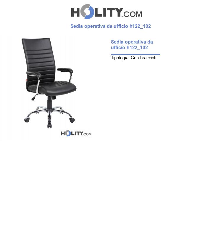 Sedia operativa da ufficio h122_102