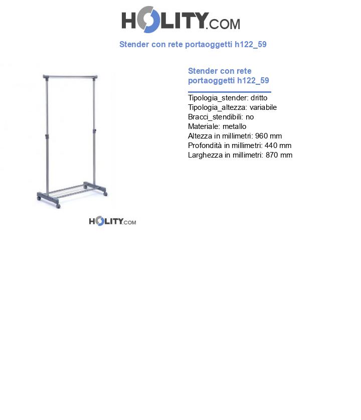 Stender con rete portaoggetti h122_59