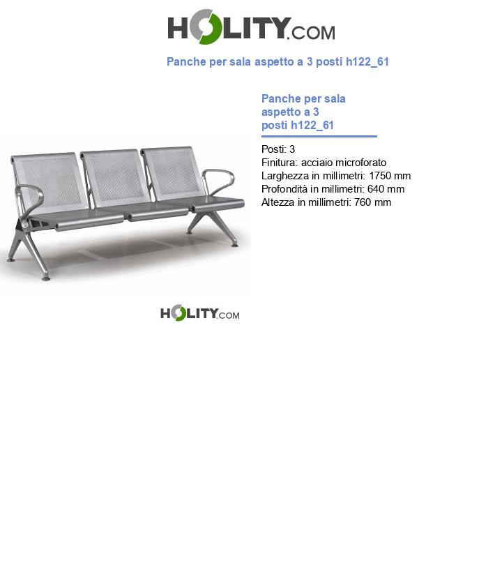 Panche per sala aspetto a 3 posti h122_61