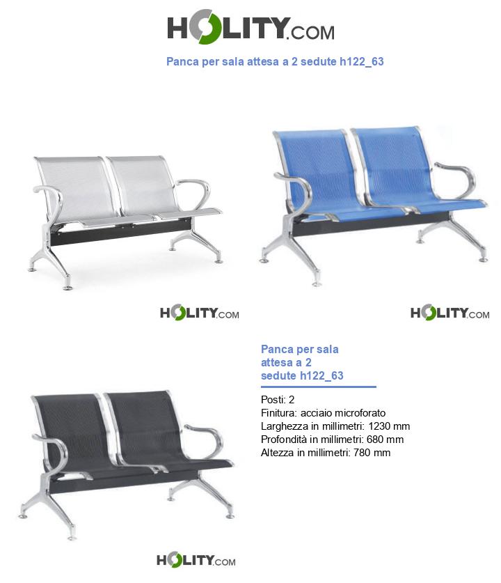 Panca per sala attesa a 2 sedute h122_63