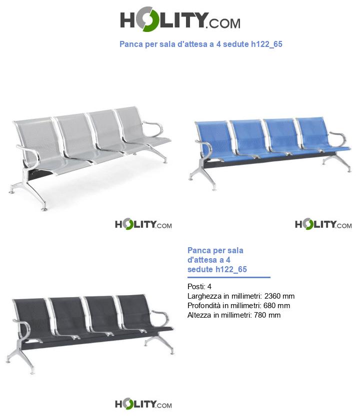 Panca per sala d'attesa a 4 sedute h122_65