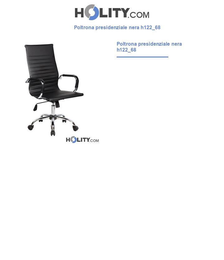 Poltrona presidenziale nera h122_68